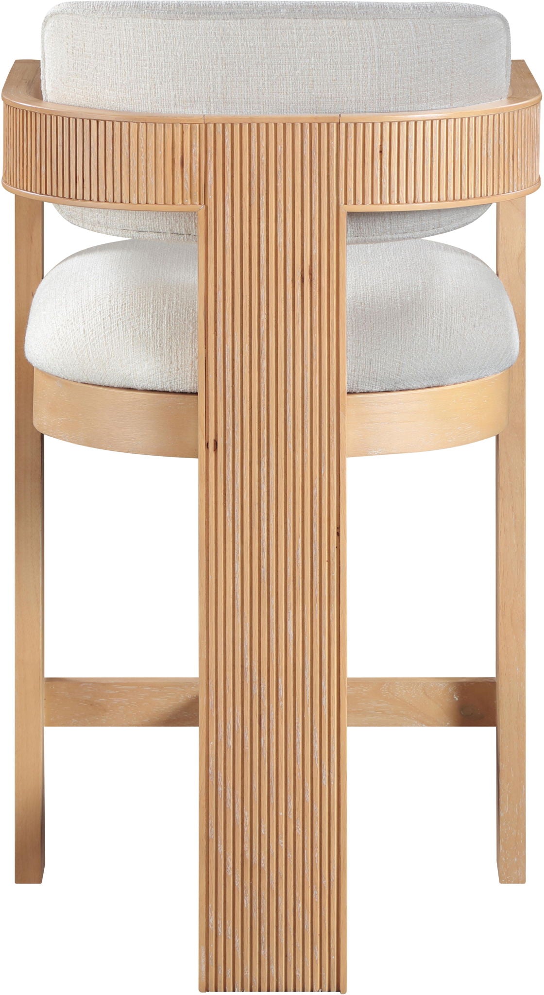 Sacha - Linen Stool With Natural Base