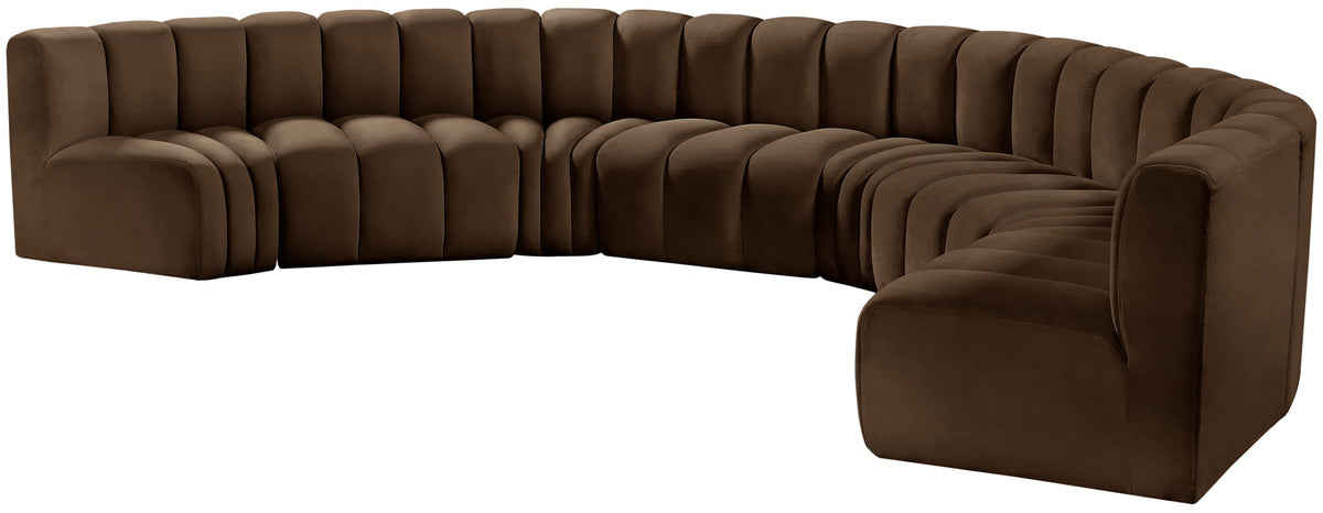 Arc - Velvet 8 Piece U-Shaped Modular Sofa