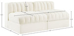 Rummi - Velvet Performance Fabric Upholstered 2 Piece Modular Armless Loveseat