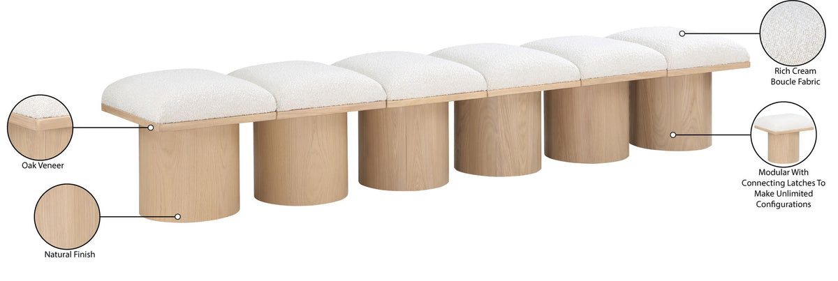 Pavilion - 6 Piece Modular Bench With Natural Base