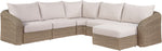 Seacrest - Olefin Water Resistant Fabric And Wicker 6 Piece Outdoor Patio Modular Sectional
