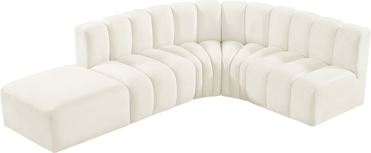 Arc - Velvet 5 Piece Corner Modular Sofa