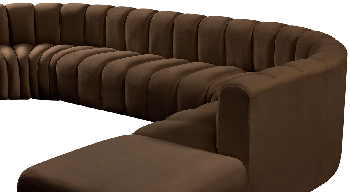 Arc - Velvet 10 Piece Modular Sofa - Brown
