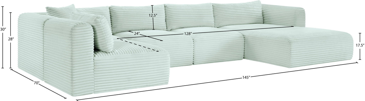 Shaggy - 5 Piece Modular U-Shaped Sectional