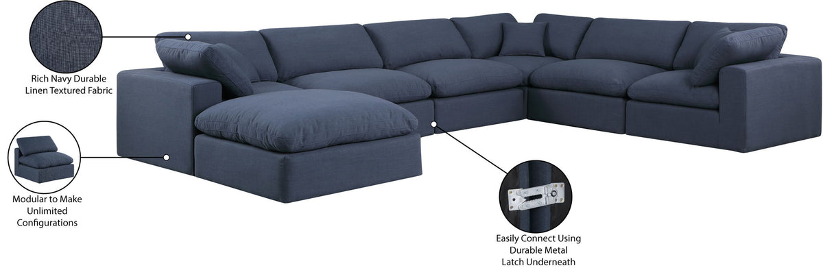Comfy - 7 Piece Linen Modular Sectional With Chaise