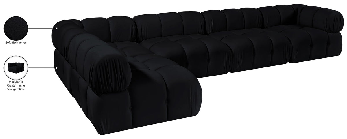 Orin - Velvet 5 Piece Modular Sectional