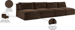 Shaggy - 4 Seat Modular Armless Sofa