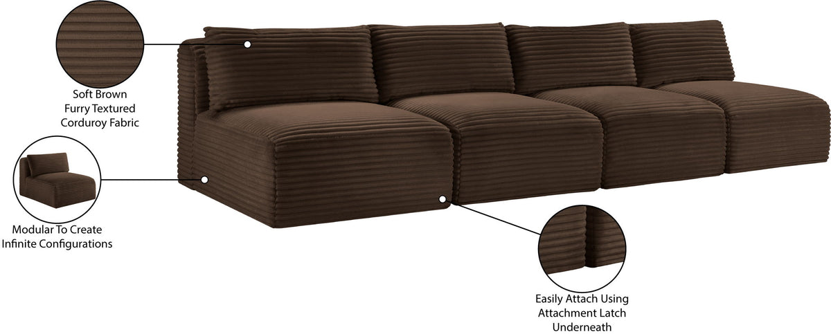 Shaggy - 4 Seat Modular Armless Sofa
