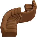 Arc - Velvet 6 Piece Modular Sofa - Saddle