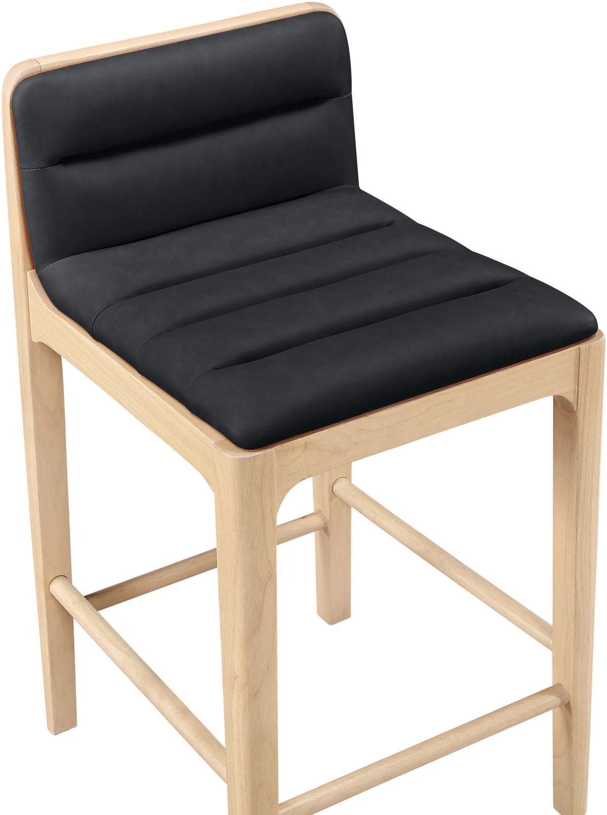 Ellis - Vegan Leather Upholstered Counter Stool (Set of 2) - Natural Base