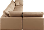 Comfy - 5 Piece Faux Leather Modular Sectional - Tan