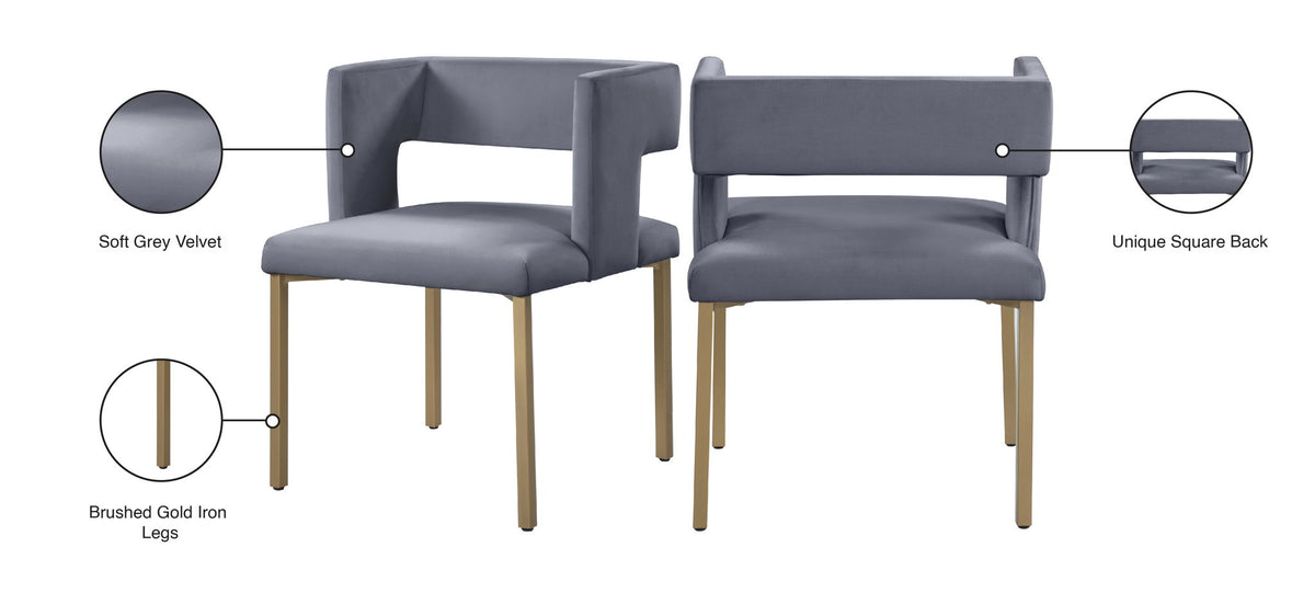 Caleb - Dining Chair with Gold Legs (Set of 2)