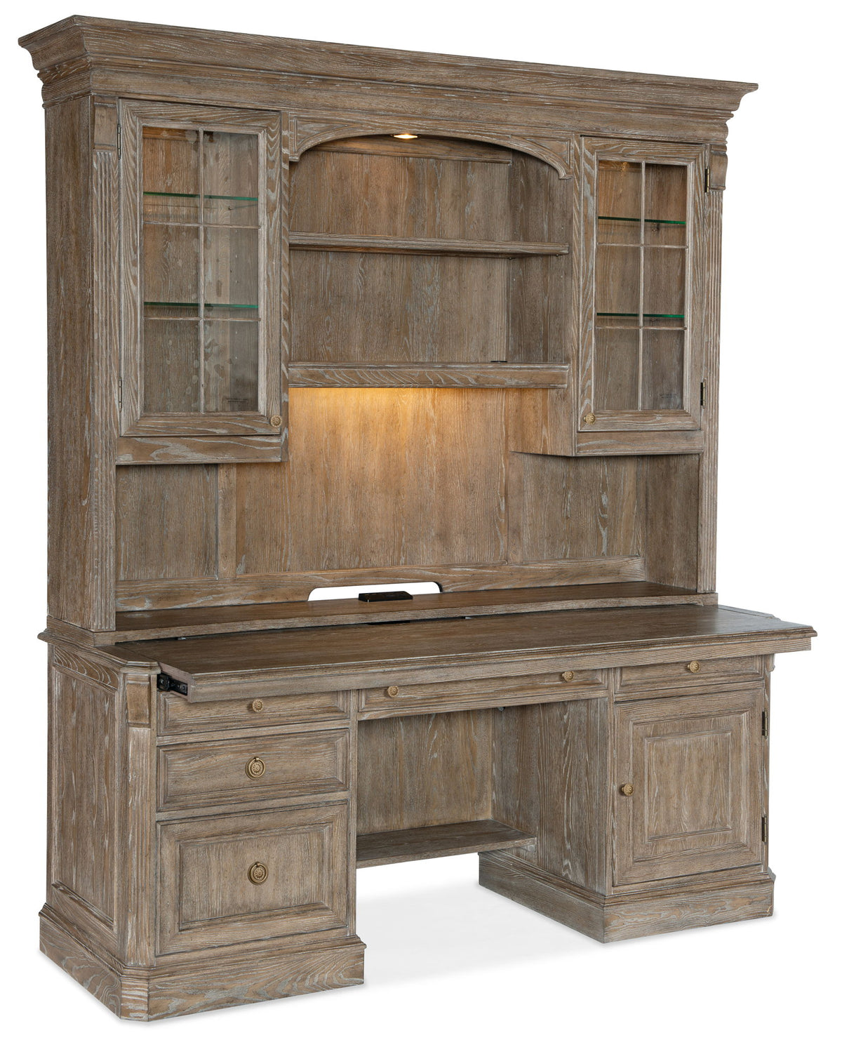 Work Your Way - Computer Credenza - Light Brown