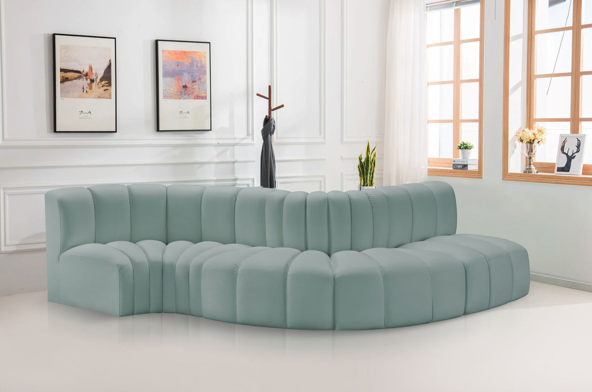 Arc - Faux Leather 5 Piece Modular Sofa