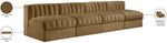 Rummi - Armless Velvet Performance Fabric Upholstered 4 Piece Modular Sofa