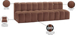 Arc - Faux Leather 3 Seats Modular Sofa