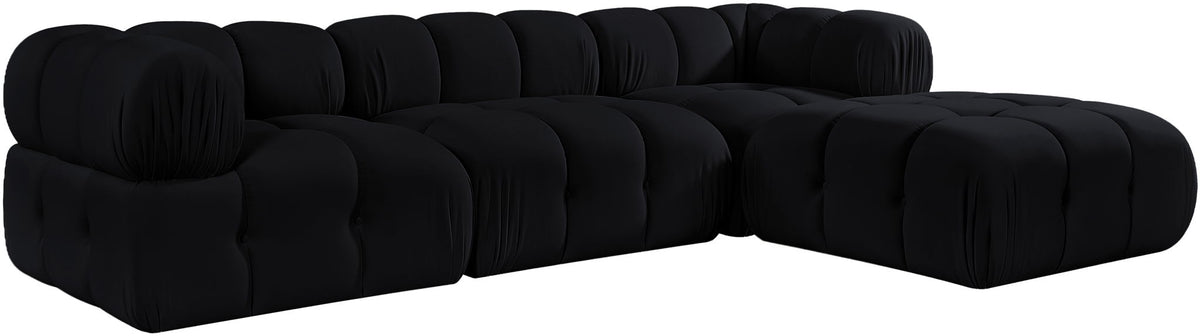Orin - Velvet 4 Piece Modular Sectional With Chaise