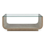Maeva - Modern Glass Coffee Table - Woodtone