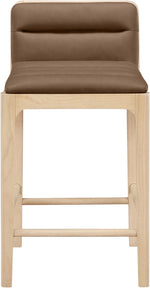 Ellis - Vegan Leather Upholstered Counter Stool (Set of 2) - Natural Base