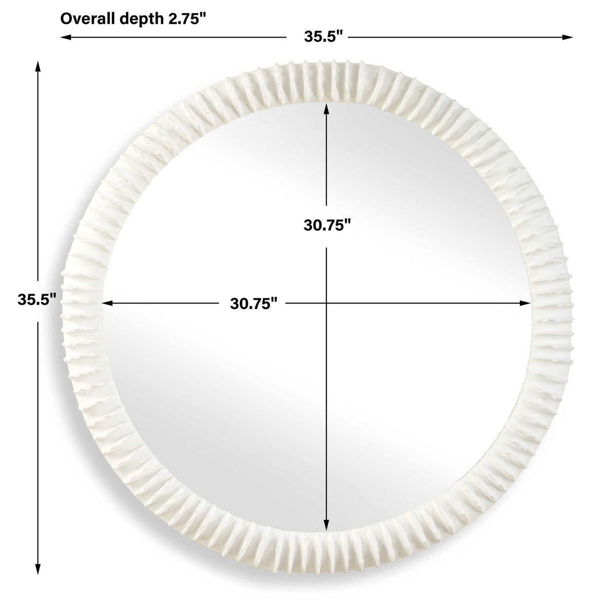 Akiko - Round Mirror - White