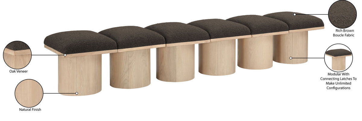 Pavilion - 6 Piece Modular Bench With Natural Base
