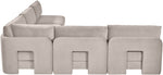 Hammond - Velvet Performance Fabric Upholstered 5 Piece Armless Sectional