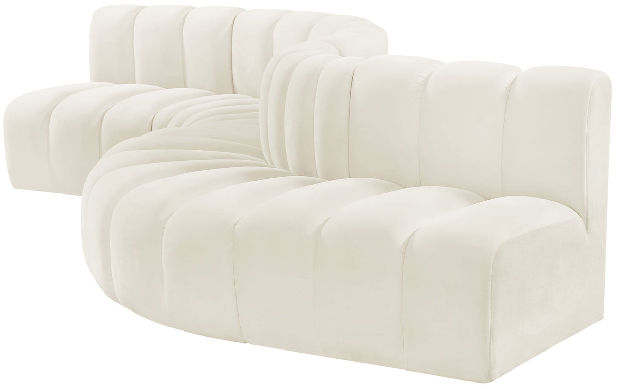 Arc - Velvet 6 Piece Curved Modular Sofa