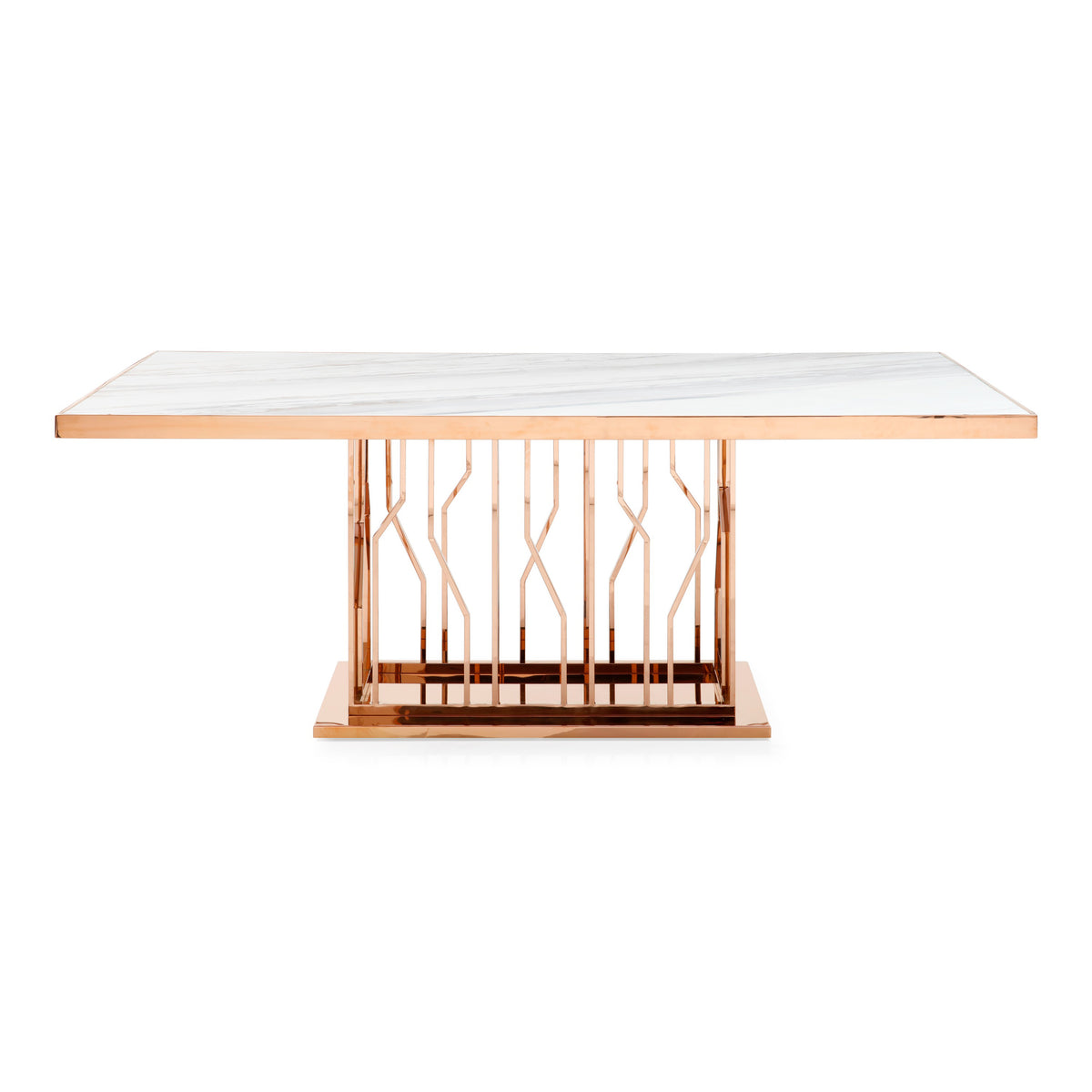 Marston Modern White Marble Dining Table by VIG Furniture - View 1