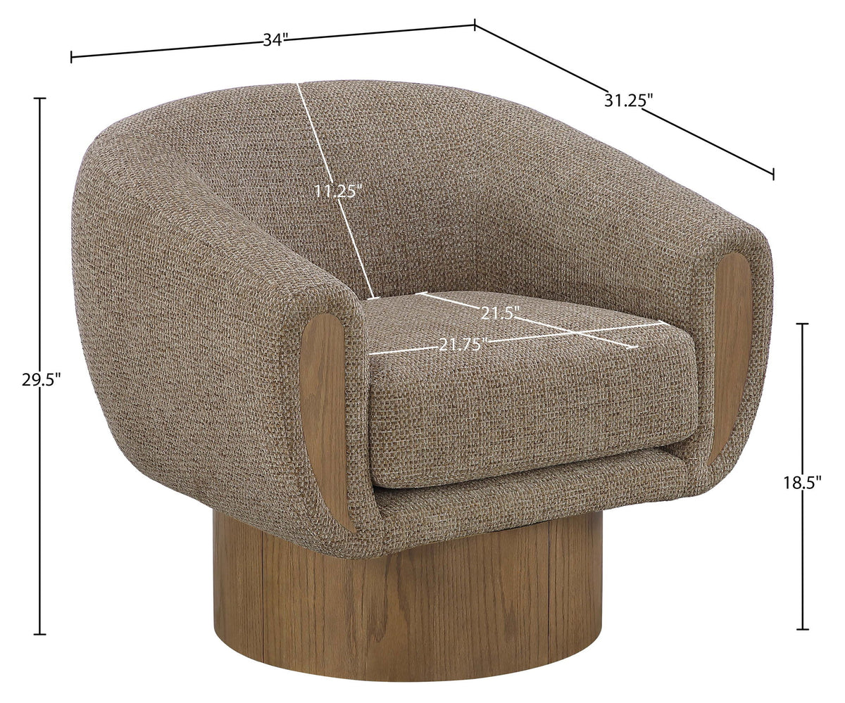 Avella - Interwoven Fabric Swivel Accent Chair