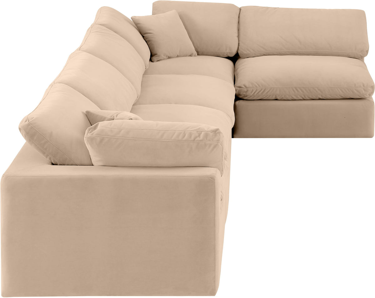 Comfy - 5 Piece Velvet Modular Sectional