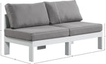 Nizuc - Outdoor Patio 2 Seat Armless Modular Sofa With White Frame