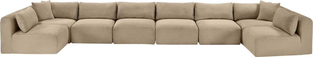Shaggy - Fabric 8 Piece Modular U-Shaped Armless Sectional