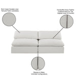Comfy - Linen Modular Armless Sofa 2 Seats