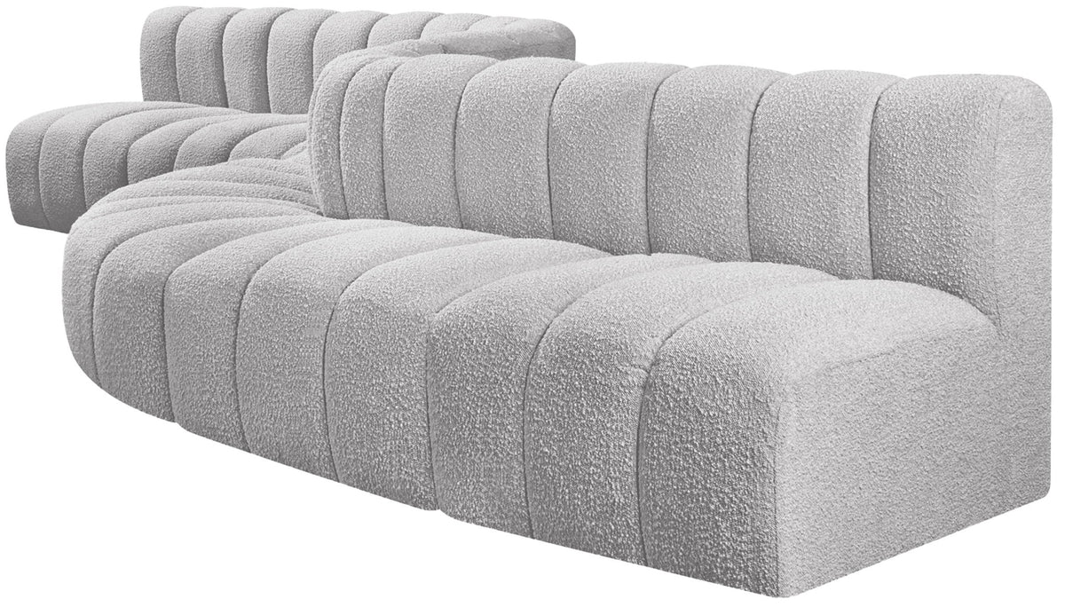 Arc - Boucle Fabric 8 Piece Curved Modular Sofa