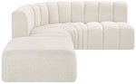 Arc - Boucle Fabric 5 Piece Corner Modular Sofa