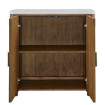 Mebarak - Reeded 2 Door Cabinet - Bronze,White,Woodtone