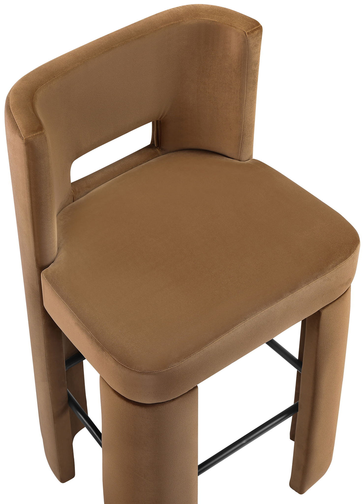 Zuno - Velvet Performance Fabric Upholstered Bar Stool (Set of 2) - Saddle