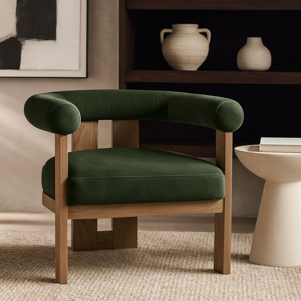 Arienzo - Performance Fabric Upholstered Accent Chair - Walnut Base