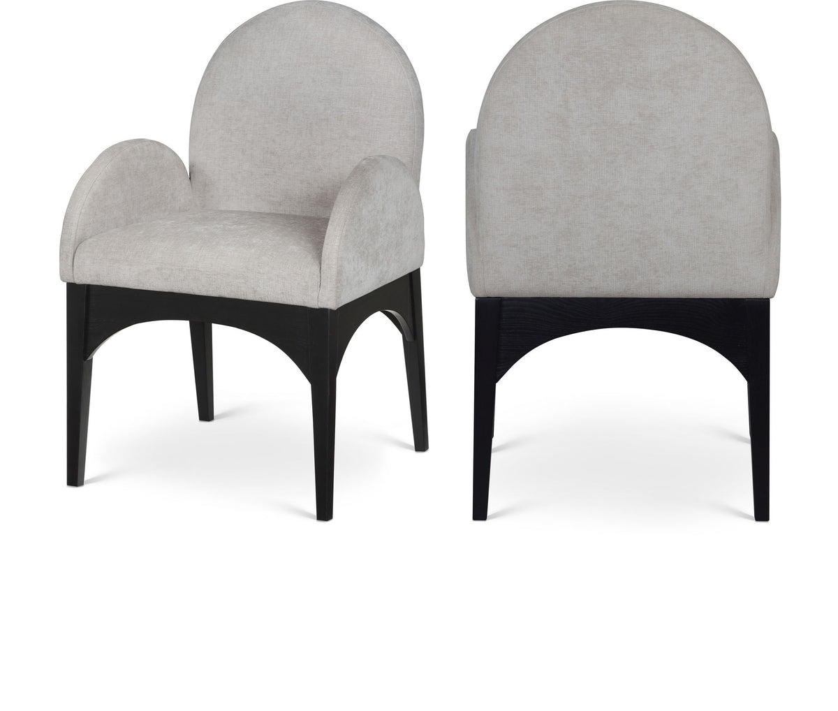 Waldorf - Chenille Dining Arm Chair With Black Legs