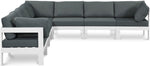 Nizuc - Outdoor Patio 7 Piece Modular Sectional With White Frame