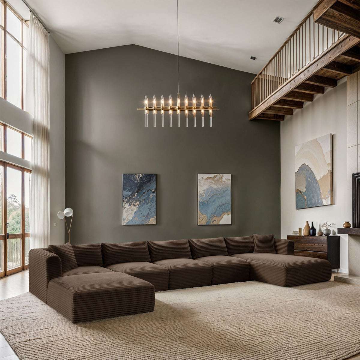 Shaggy - 6 Piece Modular Sectional With Chaise And Ottoman