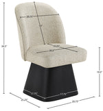 Marlowe - Linen Textured Fabric Upholstered Swivel Dining Side Chair - Stained Black