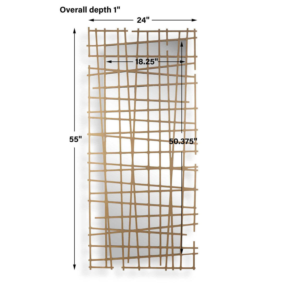 Golden Intersection - Mirrored Wall Decor - Brass
