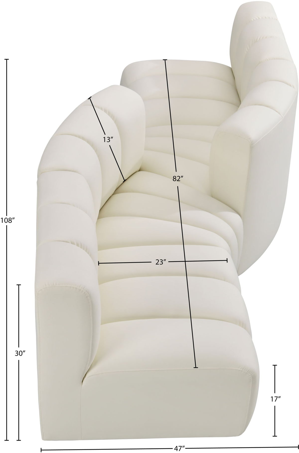 Arc - Faux Leather 4 Piece Sofa