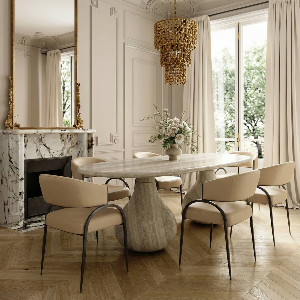 Tatum - Performance Vegan Leather Dining Chair - Taupe