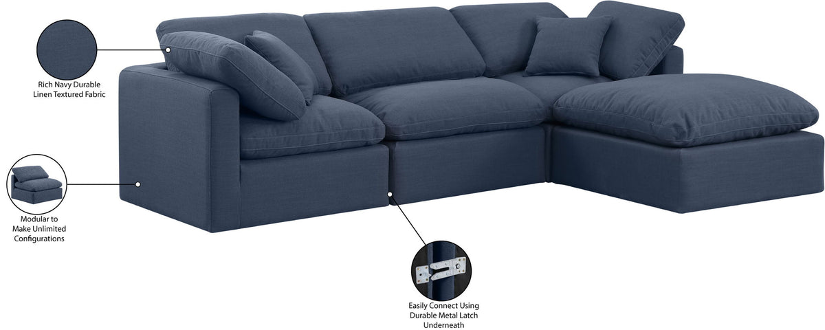 Indulge - Linen 4 Piece Modular Sectional With Chaise