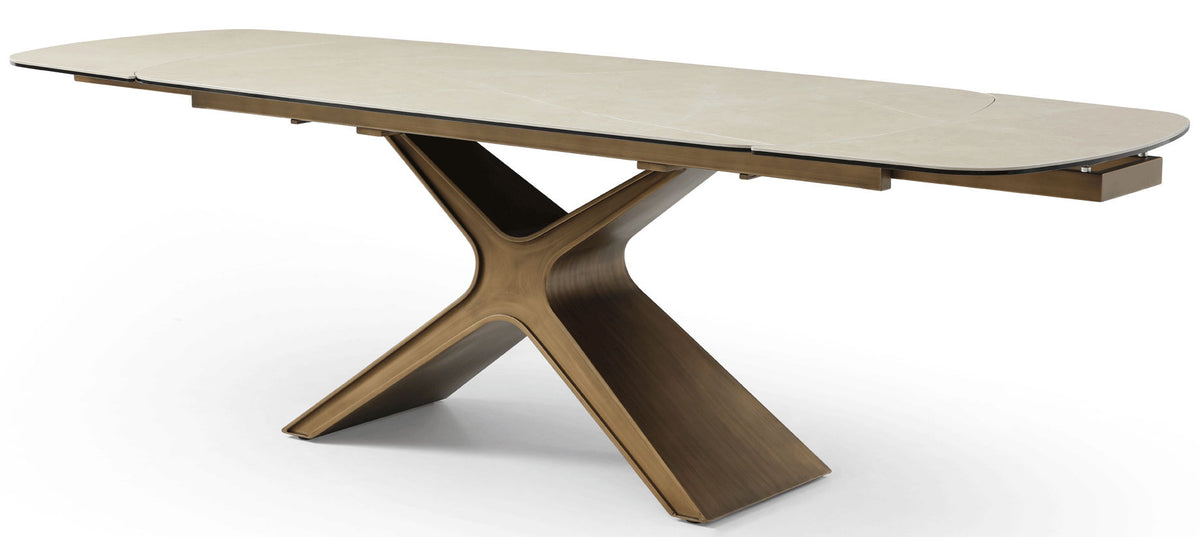 9368 - Dining Table With Extensions - Taupe