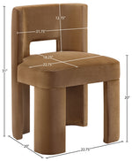 Zuno - Velvet Performance Fabric Upholstered Dining Chair (Set of 2) - Saddle