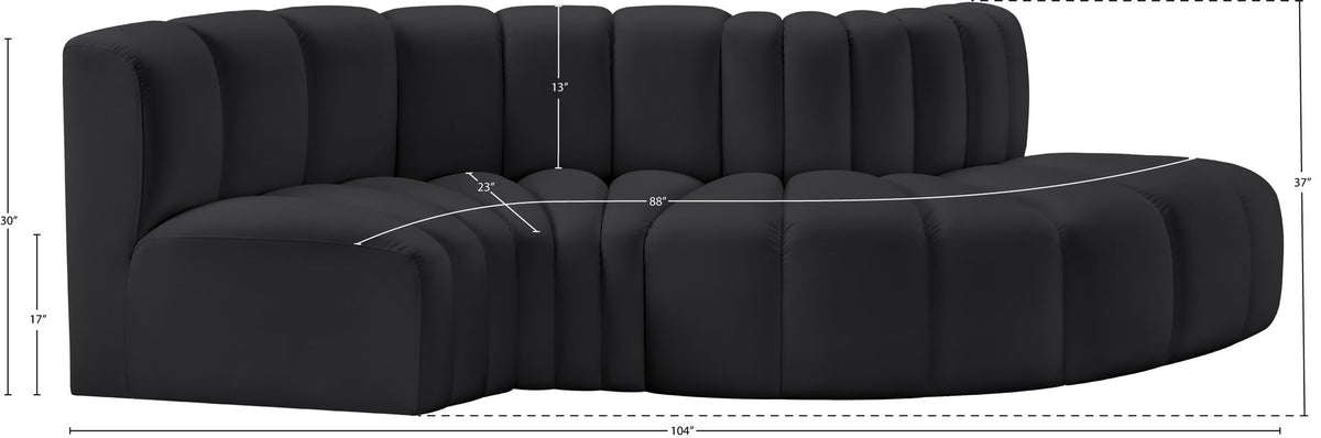 Arc - Faux Leather 4 Piece L-Shaped Modular Sofa