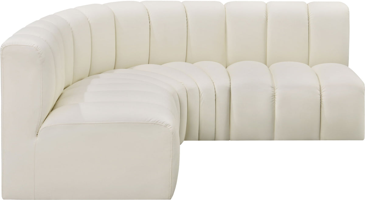 Arc - Faux Leather 4 Piece Corner Modular Sofa
